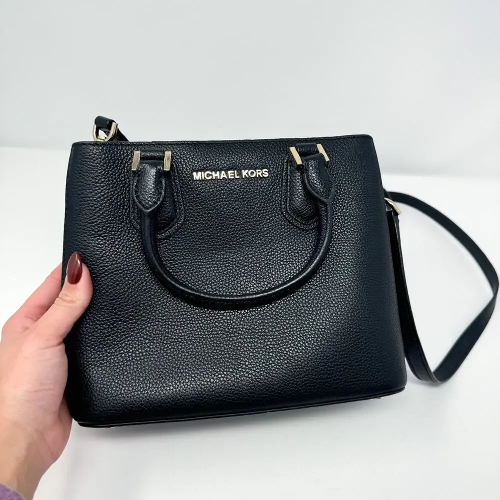 Michael Kors Black Leather‎ Crossbody Purse
